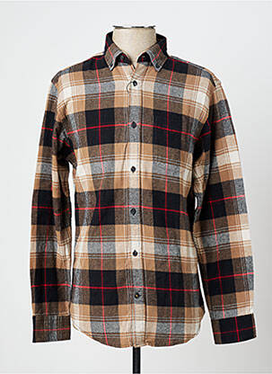 Cămașă cu mâneci lungi buzunare maro JACK & JONES bărbat