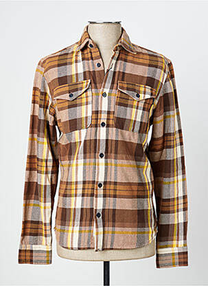 Cămașă cu mâneci lungi buzunare maro JACK & JONES bărbat