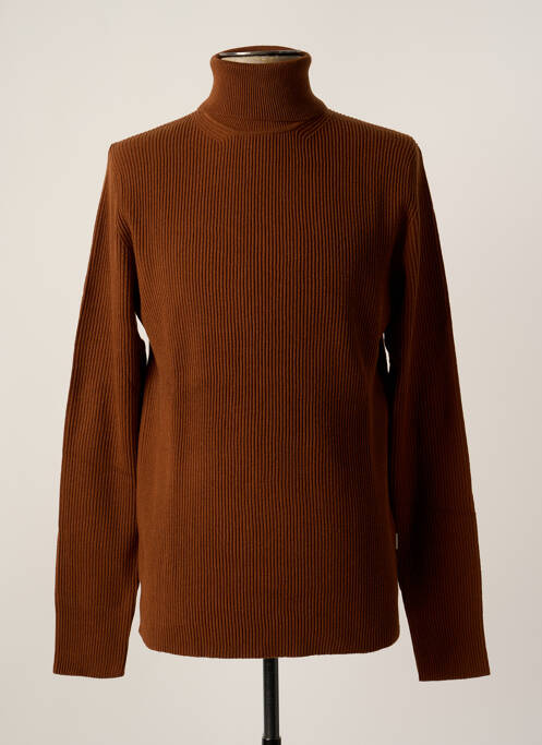 Pulover cu guler înalt maro JACK & JONES bărbat