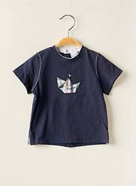 Tricou croială dreaptă mâneci scurte albastru COUDEMAIL garcon