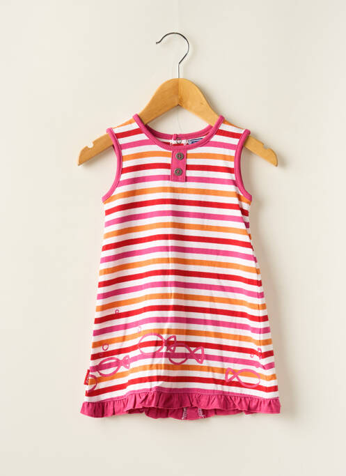 Rochie scurtă roz ELLE EST OU LA MER fată