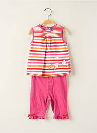 Set pantaloni croială dreaptă roz ELLE EST OU LA MER fille