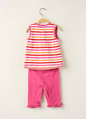 Set pantaloni croială dreaptă roz ELLE EST OU LA MER fată