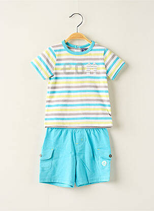 Set șort albastru ELLE EST OU LA MER băiat