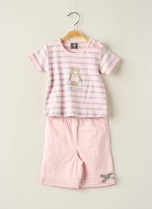 Set pantaloni roz ELLE EST OU LA MER fată