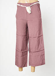 Pantalon trei sferturi talie elastică mărime normală violet BENOA femme