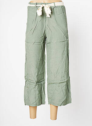Pantalon trei sferturi talie elastică mărime normală verde BENOA femeie
