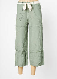 Pantalon trei sferturi talie elastică mărime normală verde BENOA femme