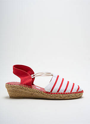 Espadrile vârf rotund toc de 4 la 6 cm roșu COTEMER femeie