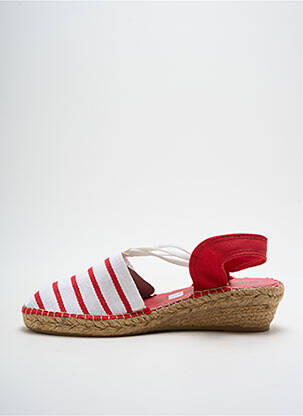 Espadrile vârf rotund toc de 4 la 6 cm roșu COTEMER femeie