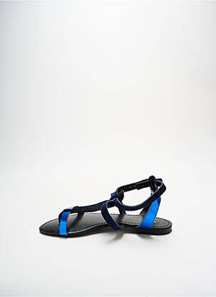Sandale/pantofi decupați material neted toc plat până la 3 cm albastru REQINS femeie