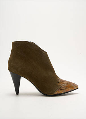 Botine/ghete vârf ascuțit toc de 4 la 6 cm verde BY K... femeie