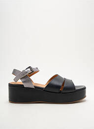 Sandale/pantofi decupați material neted toc de 4 la 6 cm negru MINKA DESIGN femme