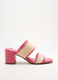 Mulete/saboți material neted toc de 4 la 6 cm roz HOGL femme