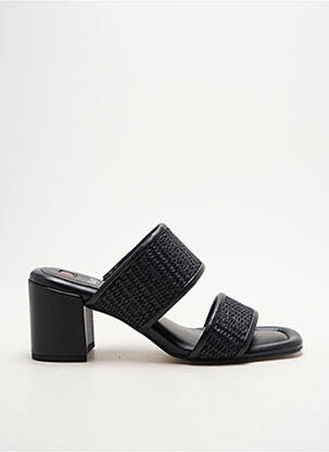 Mulete/saboți material neted toc de 4 la 6 cm negru HOGL femeie