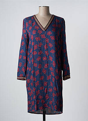 Rochie midi imprimeu floral mâneci lungi albastru LE PETIT BAIGNEUR femeie