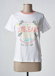 Tricou croială dreaptă mâneci scurte alb LOIS femeie