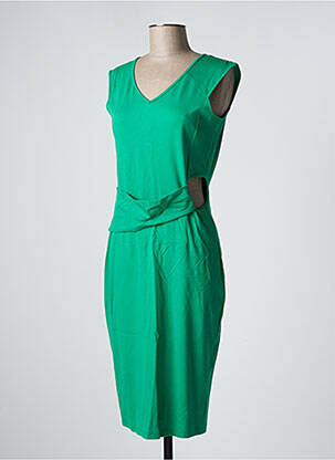 Rochie midi fără mâneci fără mâneci verde FRACOMINA femeie