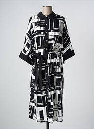 Rochie midi croială fluidă mâneci 3/4 negru FRACOMINA femeie