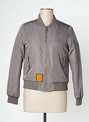 Geacă efect material satinat verde BOMBERS femeie