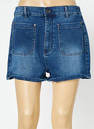 Șort țesătură denim talie înaltă albastru WAXX femeie