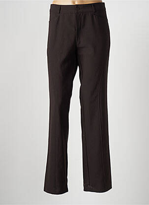 Pantalon drept țesătură poplin talie înaltă maro MOI CANI femeie