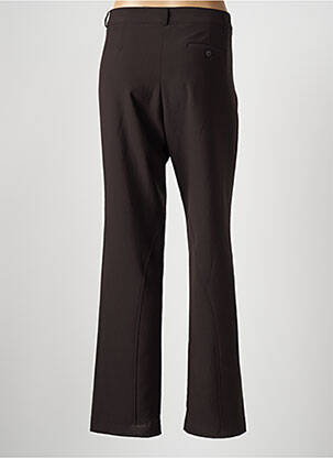 Pantalon drept țesătură poplin talie înaltă maro MOI CANI femeie
