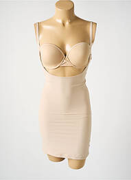 Chilot efect material satinat bej SANDWICH femme