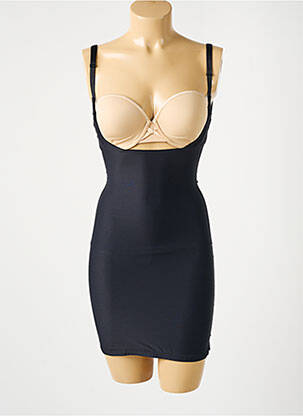 Chilot modelator efect material satinat negru SANDWICH femeie