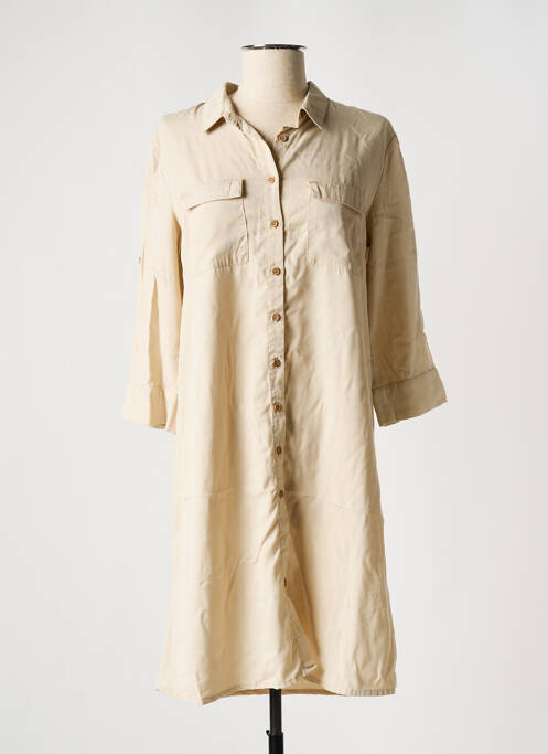 Rochie midi mâneci 3/4 mâneci 3/4 bej KANOPE femme