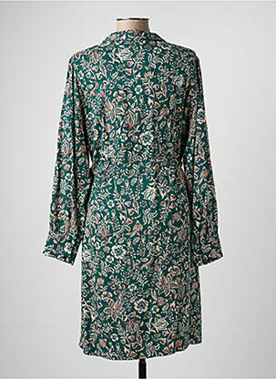 Rochie midi imprimeu floral mâneci lungi verde C'EST BEAU LA VIE femeie