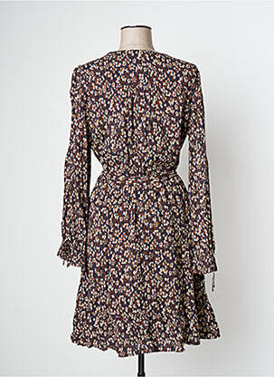 Rochie midi imprimeu floral mâneci lungi albastru C'EST BEAU LA VIE femeie