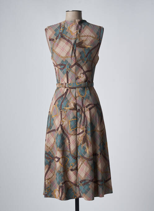 Rochie midi bej RALPH LAUREN femeie