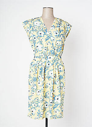 Rochie midi galben ICHI femeie