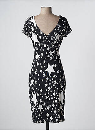 Rochie midi imprimeu fantezie mâneci scurte negru MANIGANCE femeie