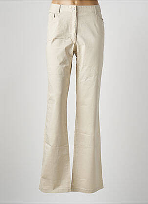 Pantalon drept bej FLEUR DE SEL femeie