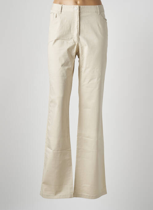 Pantalon drept bej FLEUR DE SEL femeie