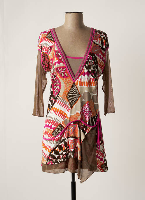 Tunică mâneci lungi maro SANI BLU femeie