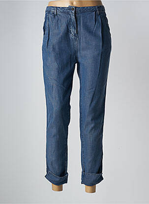 Pantalon chino țesătură poplin mărime normală albastru YERSE femme