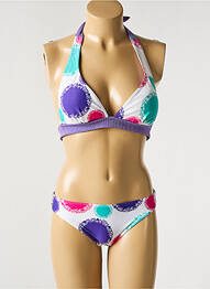Costum de baie din două piese elasticitate top triunghiuri violet BLUELOBSTER femme