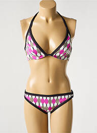 Costum de baie din două piese elasticitate top triunghiuri roz JENNA DE ROSNAY femme