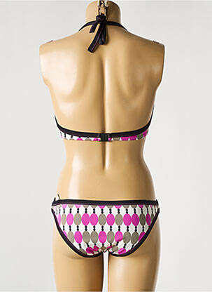 Costum de baie din două piese elasticitate top triunghiuri roz JENNA DE ROSNAY femeie