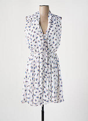 Rochie midi croială evazată fără mâneci alb MOLLY BRACKEN femme