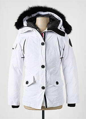 Parka mâneci lungi cu glugă alb HELVETICA femeie