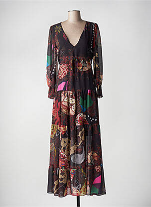 Rochie lungă mâneci lungi mâneci lungi negru DESIGUAL femeie
