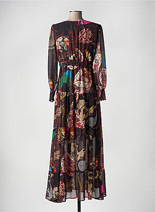Rochie lungă mâneci lungi mâneci lungi negru DESIGUAL femeie