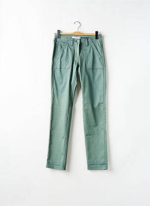 Pantalon slim țesătură poplin mărime normală verde SANDWICH femeie