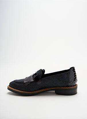 Mocasini țesătură satinată toc plat până la 3 cm negru REGARD femeie