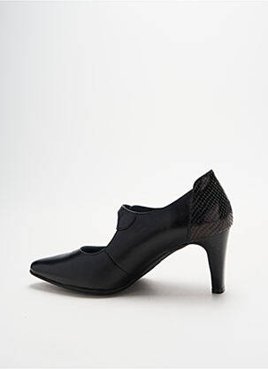 Pantofi cu toc țesătură satinată toc de 4 la 6 cm negru J.METAYER femeie
