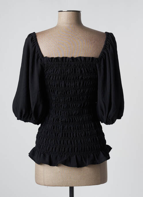 Top guler pătrat mâneci 3/4 negru KAFFE femme